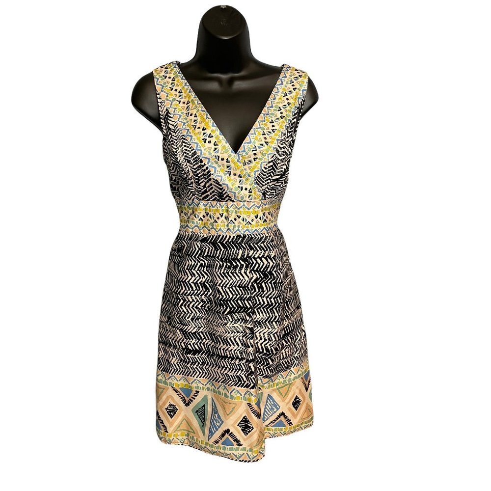 dBy Ltd. Sleeveless V-neck Wrap-style Patterned Dress Sz 8